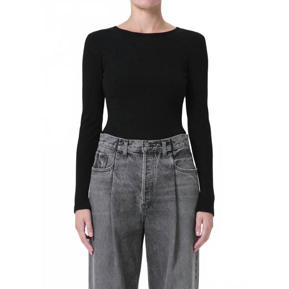 NEW AGOLDE nova long sleeve tee in americano